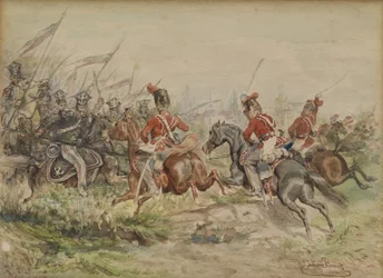 Soldados polacos en combate contra rusos